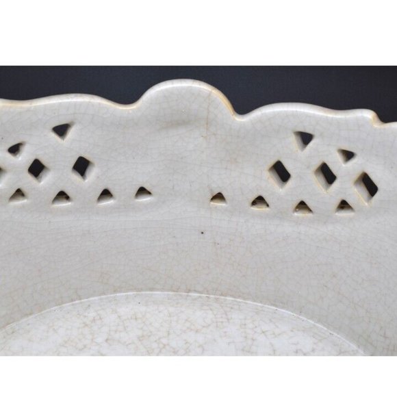 Vintage Oval Rooster Decorative Bowl with Diamond Cut-outs - Picture 8 of 9